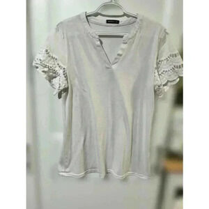 Miholl Top Crochet Short Sleeves,‎ Size Medium